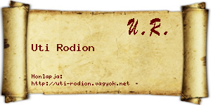 Uti Rodion névjegykártya